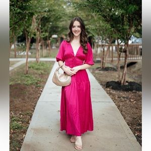 MinkPink Safira Midi Dress in Berry